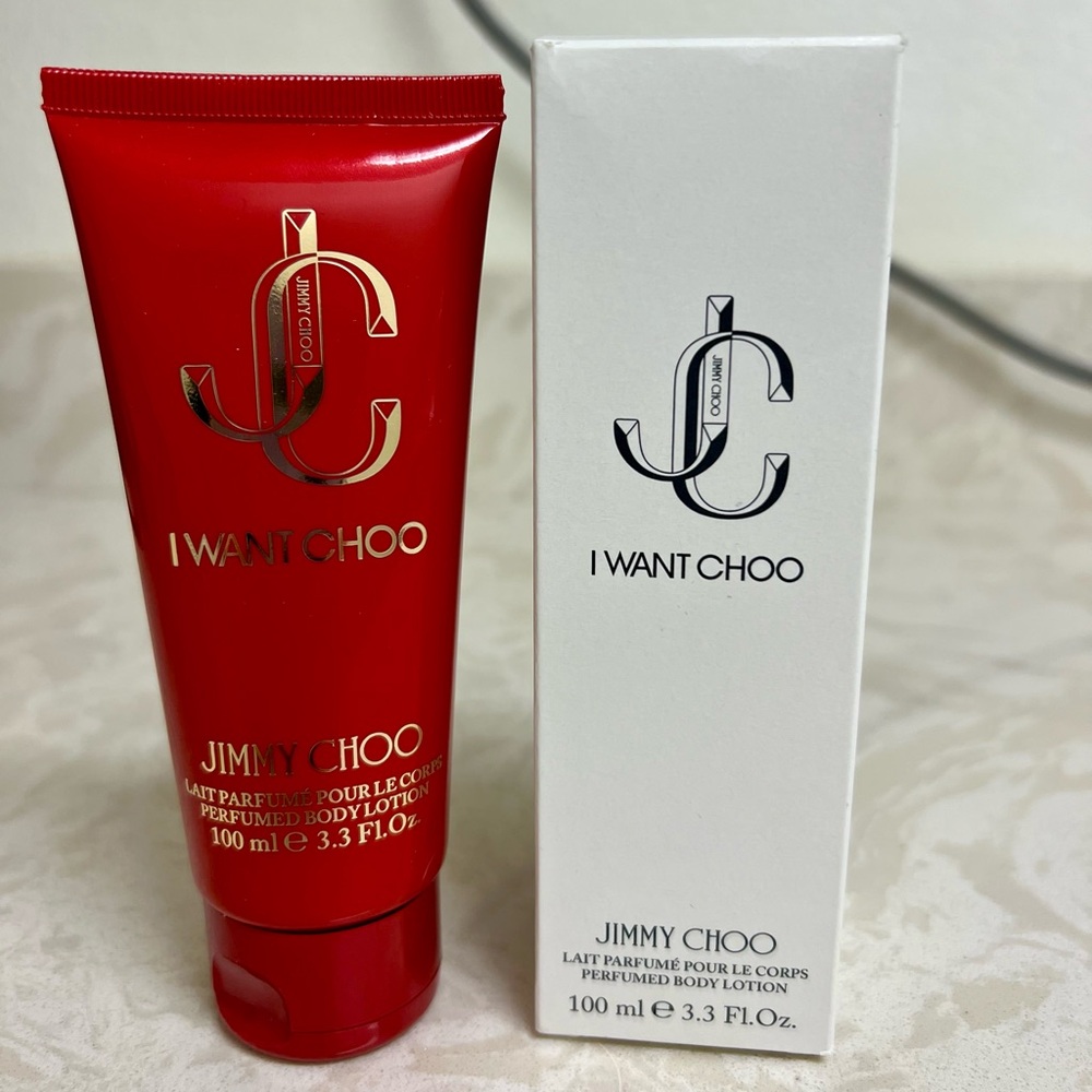 Jimmy Choo I Want Choo Perfumed Body Lotion - Red with Gold Logo